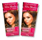 Kit Alta Moda 7.7 Castanho Luminoso Extra Claro Coloração Creme (2 Unidades)