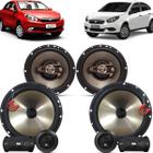 Kit Alto Falantes Dianteiros + Traseiros Fiat Grand Siena 2013 até 2021 - Hurricane Platino 640w