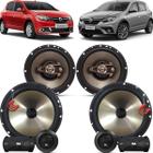 Kit Alto Falantes Dianteiros + Traseiros Renault Sandero 2015 até 2021 - Hurricane Platino 640w