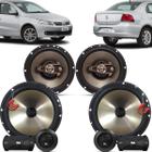 Kit Alto Falantes Dianteiros + Traseiros Volkswagen Voyage G5 2008 até 2012 - Hurricane Platino 640w