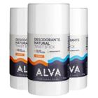 Kit Alva Desodorante Em Barra Citrus Vegano Com 3 Unidades De 55g Cada