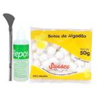 Kit Amaciante De Cutículas Espátula 222 E Pacote Algodão 50G