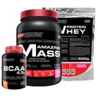 Kit Amazing Mass 1,5kg + Whey Protein 500g + BCAA 100g Tangerina - Bodybuilders