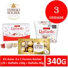 Kit Amor 3 e 1 Ferrero Rocher c/8 +Raffallo150g+Raffallo 90g