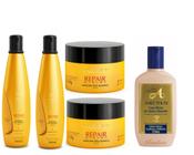 Kit Aneethun Repair 2 Shampoos + 2 Máscaras + Linha A 1 Creme Silicone 250g - Nutrição e Hidratação