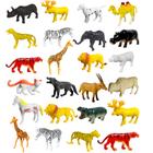 Kit Animais 24 bonecos Girafa Elefante Zebra Cachorro Gato