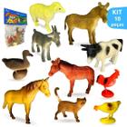 Kit Animais Da Fazenda Fazendinha De Brinquedo Borracha Vaca