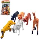 KIT Animais de Plástico 06 Peças Selva