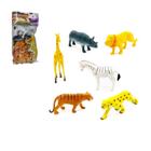 Kit Animais Safari Borracha com 6 animais