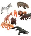 Kit Animais Selvagens 7 Pcs Bichos Selva Elefante Girafa