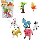 Kit animal fazenda de pvc cartoon com acessorios 7 pecas na solapa - ARK BRASIL