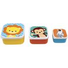 Kit Animal Fun 3 Potinhos Infantis 3 Tamanhos Coloridos Alimentação Microondas Buba