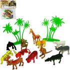 Kit animal selvagem de pvc cartoon world com acessorios 14 pecas