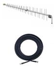 Kit Antena Celular FullBand 15dbi - PROELETRONIC + 20M Cabo RG213 N/TNC