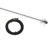 kit Antena de Celular Rural Dual Band 20 Dbi C/ Cabo 10m 800/850/900 MHz