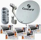 Kit Antena Parabólica Digital Century 60cm C / 04 Midiabox B7 5G