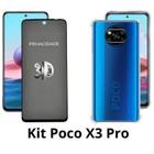 Kit Anti Espião Película 3D Privacidade de Vidro + Capa Anti Impactos para Xiaomi Poco X3 Pro