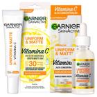 Kit Antioleosidade Vitamina C Sérum Booster 30ml e Protetor Facial 15g FPS 30 Garnier SkinActive Uniform&Matte Antimarca