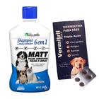 Kit Antiparasitário Completo: 4 Comp. Mastigáveis para Cães 30-60kg + 1 Shampoo e Condicionador Matt 6 em 1 Antiparasitas