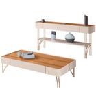 Kit Aparador La Vie com Mesa de Centro Harmony B01 Off White Cinamomo - Lyam Decor