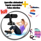 Kit aparelho abdominal + faixa elástica mini band + tapete exercícios yoga