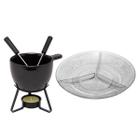 Kit Aparelho De Fondue Branco E Petisqueira 3 Divisórias - LYOR