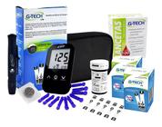 Kit Aparelho Medidor De Glicemia Completo com 100 Tiras + 100 Lancetas G-tech Lite
