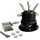 Kit Aparelho Para Fondue Esmaltado 11 Peças Aço Carbono Mais Raclette 7 Peças.