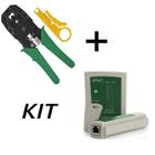 Kit Aparelho Testador de Cabo de Rede de Internet + Alicate Crimpador e DecapadorRj45 Rj11