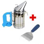 Kit Apicultura Fumegador USB + Garfo Inox cabo Borracha