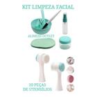 Kit Aplicação De Skin Care + Escova Facial 3d Massagem Limpeza facial dia a dia