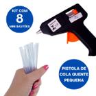 Kit Aplicadora De Cola Quente C/ 8 Mini Refis Bastão Fino 7mm - Cola Quente Kit