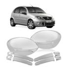 Kit Aplique Capa Cromada Maçaneta Retrovisor Citroen C3 2003 - Shekparts