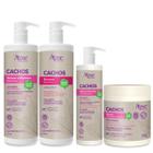 Kit Apse Para Cabelos Cacheados Litro Shampoo, Gelatina, Máscara e Ativador