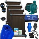 Kit Aquecedor Solar Piscina Completo 13M Placa Cdt Bomba Capa