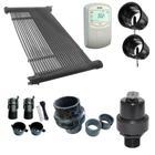 Kit aquecimento solar piscina 28 placas 3mt+ control+ valvs