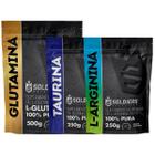 Kit: Arginina 250g + Glutamina 500g + Taurina 250g - 100% Pura Importada - Soldiers Nutrition