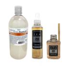 Kit Aromatizador de Ambientes Home Spray + Difusor Varetas + Sabonete Líquido Aroma Amadeirado