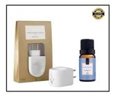 Kit Aromatizador Difusor Porcelana Via Aroma + Essência 10ml Madeira Nobre - Lavanda - Alecrim