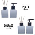 Kit Aromatizador Lavabo Saboneteira Liquida Luxo 100ml Cubo Vidro Lindo e Sofisticado Ambiente Mais Elegante