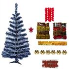 Kit Árvore De Natal Nevada 60cm 40 Galhos Decorada 52 Itens