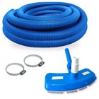 Kit Aspirador para Piscina Asa Delta com Escova Sem Cabo + Mangueira de 4 Metros 38mm Azul