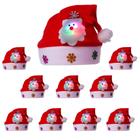 Kit Atacado 10 Chapéus Gorro Natal Papai Noel Touca Led Luz