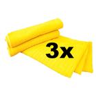 Kit Atacado 3 Toalhas De Microfibra Multiuso 60x40 Amarelo