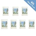 Kit Atacado 7 Quadro Placa Decorativa - Good Vibes 10x15cm