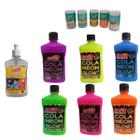 KIT ATIVADOR SLIME + 6 COLA NEON Az La Rs Rx Vd Am + gliter