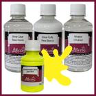 Kit Ativador Universal 250ml + Cola Fluffy 250g + Cola Transparente Clear 250g - Altezza - Kit DIY para Slimes Criativos Art Factory Slime