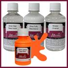Kit Ativador Universal 250ml + Cola Fluffy 250g + Cola Transparente Clear 250g - Altezza - Kit DIY para Slimes Criativos Art Factory Slime