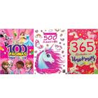 Kit atividades para garotas: 100 atividades para colorir Disney + 500 adesivos e 365 atividades de unicórnio.