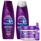 Kit Aussie Mega Moist Super Hidratação Shampoo 180ml + Condicionador 180ml + Máscara Non Stop 270ml + Serum Non Stop 95ml
